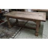 REFECTORY TABLE, 182cm L x 87cm D, oak.