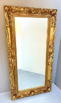 WALL MIRROR, Continental style, gilt frame, 176cm H x 85cm W.