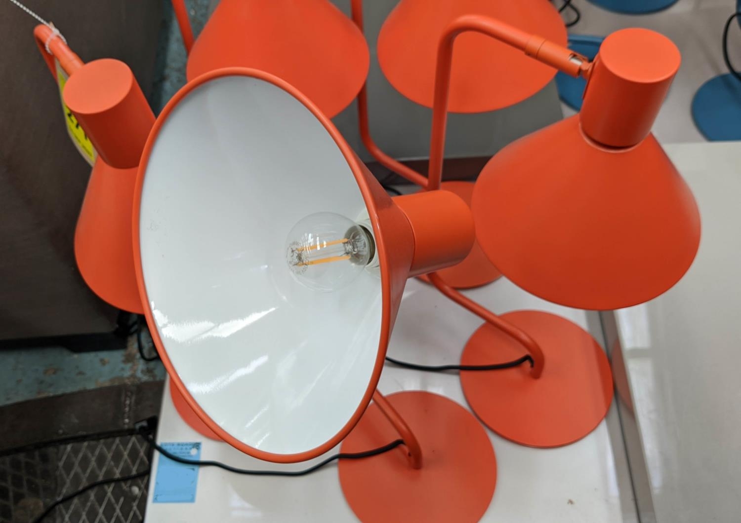 MADE.COM DESK LAMPS, a set of five, orange finish, 52cm H. (5) - Image 5 of 6