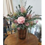 FAUX FLORAL DISPLAY, 100cm H, in a vessel stamped Bollinger Champagne.