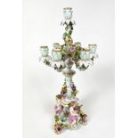 CANDELABRA, 57cm H, late 19th century, six branch with central sconce, Rococo style with foliate