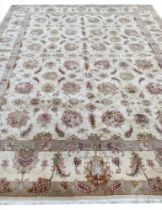 FINE PERSIAN TABRIZ PART SILK CARPET, 295cm x 250cm.