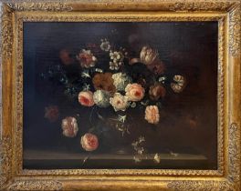 ATTRIBUTED TO SIMON PIETERSZ VERELST (Dutch 1644-1721) 'Still life of Roses', oil on canvas, 69cm