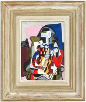 PABLO PICASSO, Arlecchino Con La Chitarra, 25.5cm x 19cm, rare pochoir, signed in the plate. Suite :