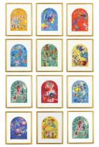 MARC CHAGALL, a set of the 12 Tribes 1962, each 30cm x 23cm, printed by Mourlot, individually