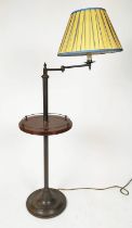 BESSELINK & JONES STANDARD LAMP, mahogany & brass, 138cm H