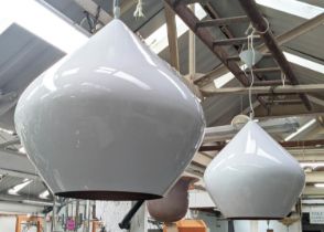 TOM DIXON BEAT PENDANT LIGHTS, a pair, 90cm drop approx. (2)