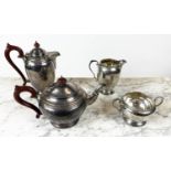 SILVER TEA AND COFFEE SERVICE, four piece London 1933, with Goldsmiths and Silversmiths mark and