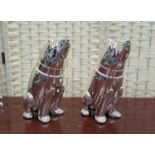 POLAR BEAR COCKTAIL SHAKERS, a pair, polished metal, 27cm H. (2)