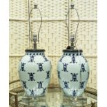 PAOLO MOSCHINO CHINESE TABLE LAMPS, a pair, 78cm H. (2)