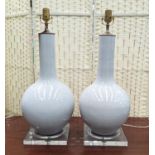 PAOLO MOSCHINO WHITE GOURD VASE TABLE LAMPS, a pair, 68cm H. (2)