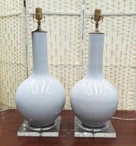 PAOLO MOSCHINO WHITE GOURD VASE TABLE LAMPS, a pair, 68cm H. (2)