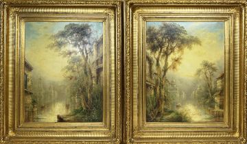 JAMES SALT (1850-1903), 'Venetian', oils on canvas 2, 89cm x 69cm, signed, framed.