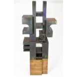 MANNER OF ETTORE SOTTSAS, 'Abstract Form', rosewood and brass faced, 144cm H x 80cm W x 35cm D (with