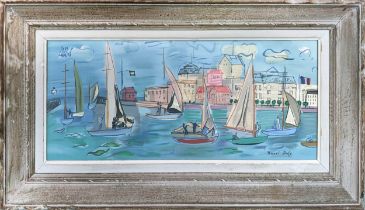 RAOUL DUFY, Les Regates, 28cm x 61cm, lithograph, signed in the plate 1969, edition :1000, printed