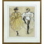 MARY VIOLA PATTERSON (1899-1981) 'Dancers at the Moulin Rouge', pencil and watercolour on