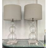 PORTA ROMANA PASTEUR TABLE LAMPS, a pair, with Porta Romana shades, 82cm H. (2)