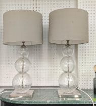 PORTA ROMANA PASTEUR TABLE LAMPS, a pair, with Porta Romana shades, 82cm H. (2)