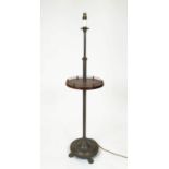 BESSELINK & JONES STANDARD LAMP, mahogany & brass, 138cm H