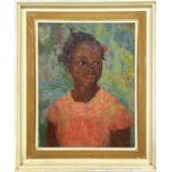 AVRIL LUNN (Post-War Scottish Artist) 'Bahamian Girl', oil on canvas, signed and dated 1950, Chelsea