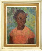 AVRIL LUNN (Post-War Scottish Artist) 'Bahamian Girl', oil on canvas, signed and dated 1950, Chelsea