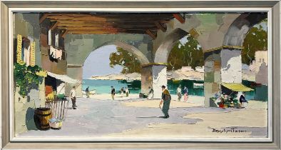 CECIL ROCHFORT DOYLY JOHN (1906-1993) 'Portofino', oil on canvas, 34cm x 70cm, framed.