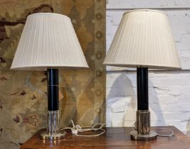 RALPH LAUREN TABLE LAMPS, a pair, 82cm H with shades. (2)