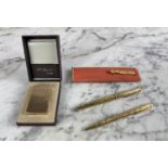 DUPONT GOLD PLATED LIGHTER, 1970's, boxed, along with a Waterman gold plated pen, a 1970's