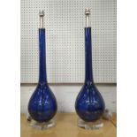 JULIAN CHICHESTER AVIGNON TABLE LAMPS, a pair, 69cm H, blue finish. (2)