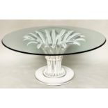 DINING TABLE, contemporary Italian, circular bevelled edge on foliate outswept support, 160cm W x