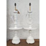 JULIAN CHICHESTER KATHRYN'S CANDLESTICKS TABLE LAMPS, a pair, each 85cm H. (2)