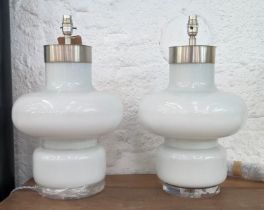 JULIAN CHICHESTER DAPHNE TABLE LAMPS, a pair, each 52cm H, opal. (2)