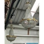 BAG CHANDELIERS, a pair, French Empire style design, 70cm drop approx. (2)