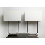 TABLE LAMPS, a pair, metal, each 58cm H including shades. (2)