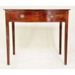 WRITING TABLE, George III mahogany with single full width drawer, 87cm x 58cm x 77cm H.