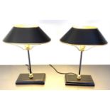 BOUILLOTTE STYLE TABLE LAMPS, a pair, 42cm x 31cm x 20cm. (2)