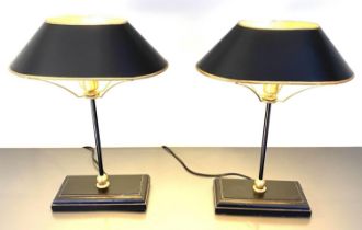 BOUILLOTTE STYLE TABLE LAMPS, a pair, 42cm x 31cm x 20cm. (2)