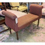 WINDOW SEAT, 83cm H x 123cm W x 50cm D, Regency style, upholstered in patterned cut velvet.