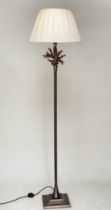 CORAL STANDARD LAMP, Heathfield & Co bronze with twig detail and plated shade, 180cm H.