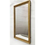 WALL MIRROR, 78cm W cx 140cm H, early 20th century French, giltwood and gesso moulded frame, with