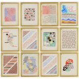 SONIA DELAUNAY, a set of 12 very rare pochoir, each 32cm x 24cm, . Suite: Compositions couleurs