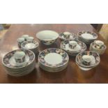 LIMOGES FILETS FAITS MAIN SERVICE, nine dinner plates, eight entrée plates, eight soup bowls, two