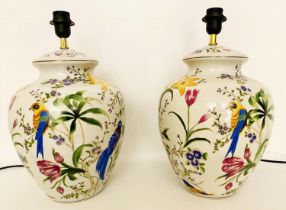 TABLE LAMPS, a pair, glazed ceramic, 46cm x 27cm x 27cm. (2)