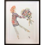 SET OF FOUR x 'MISSONI' FASHION ILLUSTRATION LITHOGRAPHS by Gladys Perint Palmer (British) (b.