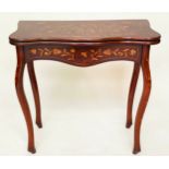 DUTCH CARD TABLE, 83cm W x 77cm H x 42cm D, 19th century mahogany and foliate satinwood inlay,