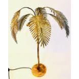 MAISON JANSEN STYLE TABLE LAMP, palm tree design, gilt metal, 80cm H x 48cm diam.