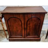 ESTATE CABINET, 91cm W x 88cm H x 38cm D 19th century mahogany with two arched panelled doors