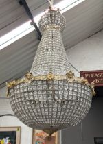 BAG CHANDELIER, 120cm drop, French Empire style.