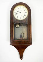 J HANNY OF SHREWSBURY REGULATOR WALL CLOCK, mid 19th century rosewood veneer, 85cm H x 30cm W.