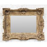 WALL MIRROR, 83cm H x 65cm D, converted from a picture frame bearing plaque.